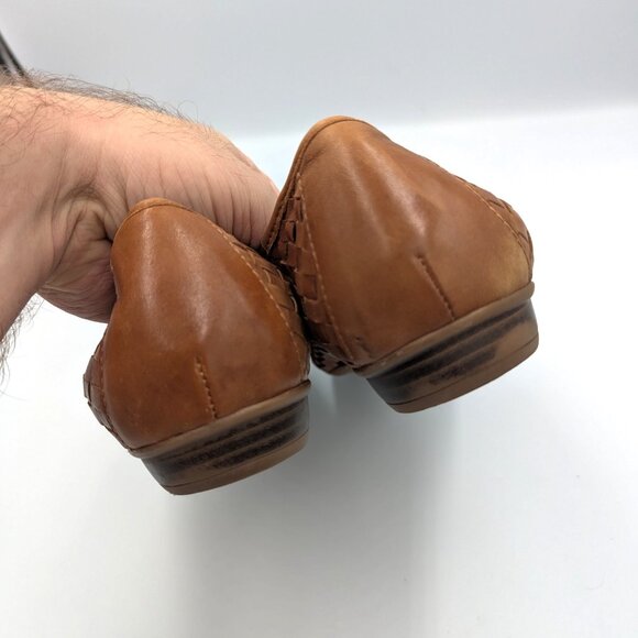 Naturalizer N5 Comfort Flat Slip On Shoes Brown Woven Leather Women's 12 (42) - Picture 5 of 7